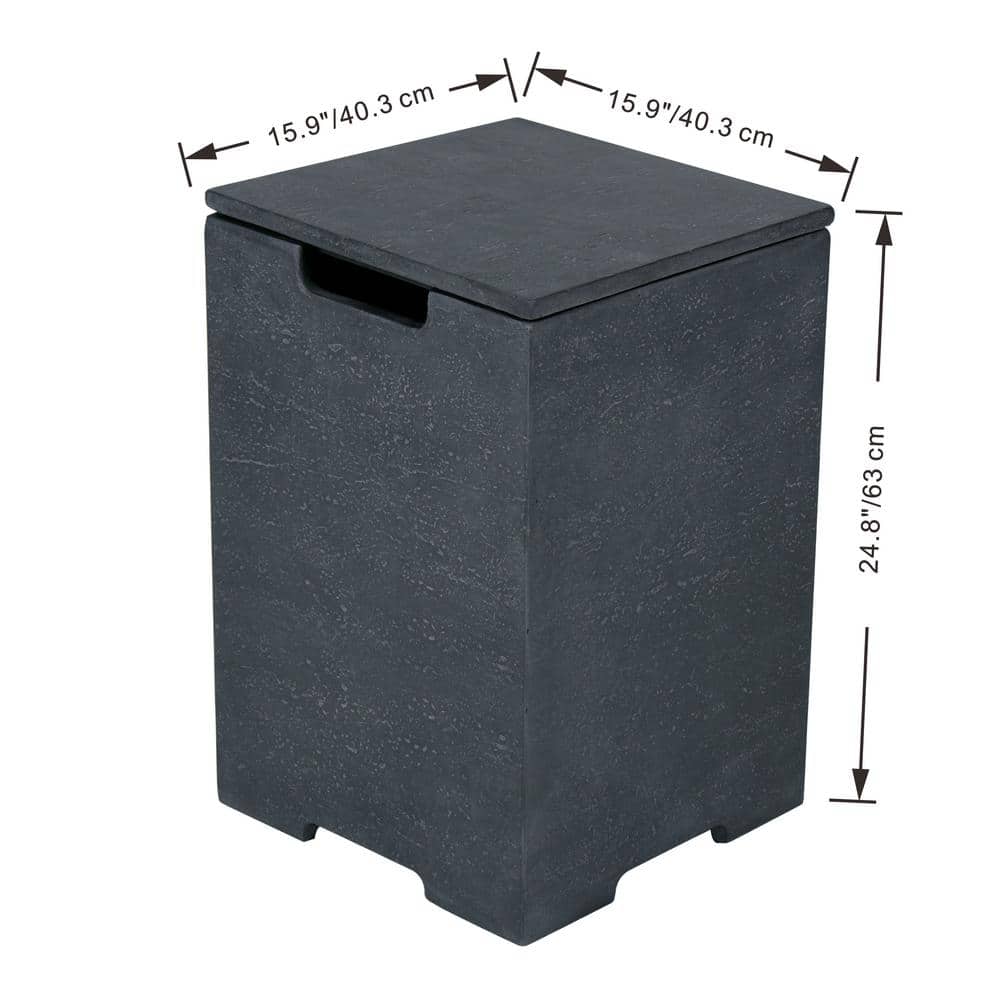 Plus 16 in. L x 16 in. W x 25 in. H Dark Grey Concrete Propane Tank Cover with Removable Lid price history on PriceWatchPro