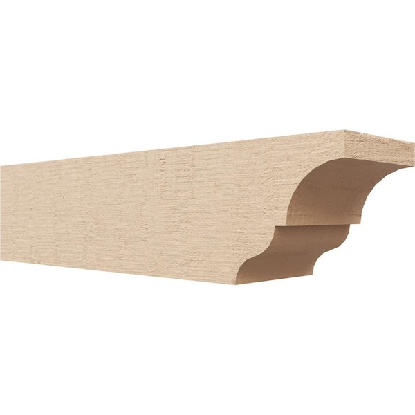 Ekena Millwork 4-in. x 4-in. x 16-in. Asheboro Woodgrain, Primed Tan Timberthane Polyurethane Rafter Tail Brace