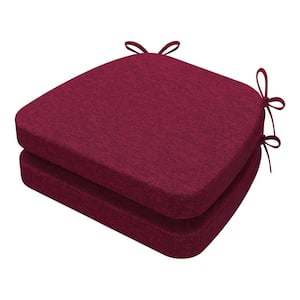 16 in. x 17 in. Trapezoid Indoor Seat Cushion Dining Chair Cushion in Wine Red (2-Pack)