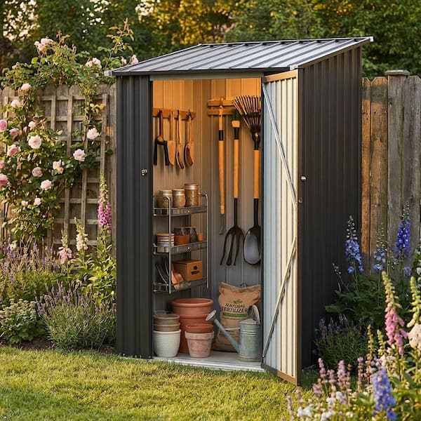 3 x 3 ft. Metal Storage Shed Small Tool Shed w/ Lockable Door