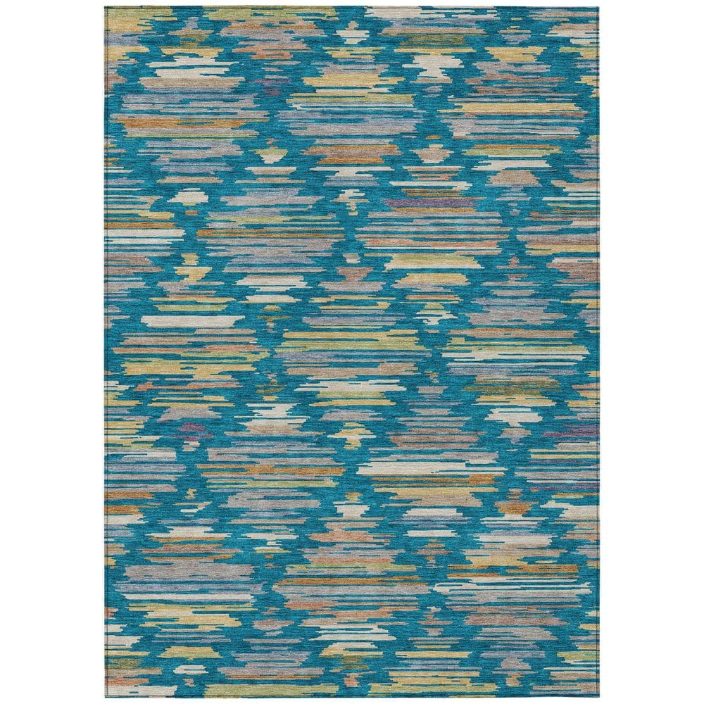 Chantille Machine Washable Indoor/Outdoor Abstract ACN2502 Teal 3 ft. x 4 ft. Area Rug price history on PriceWatchPro