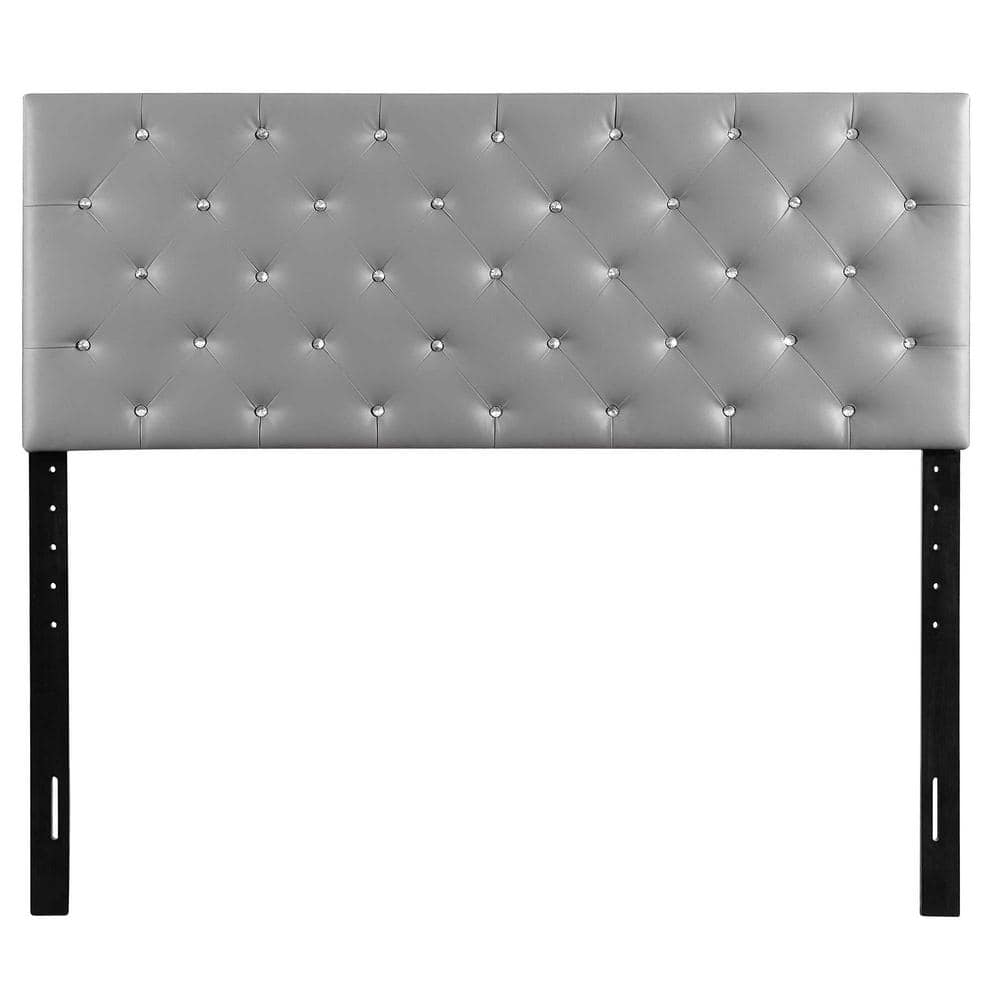 Super Nova 2-Light Grey Tufted Full Headboard