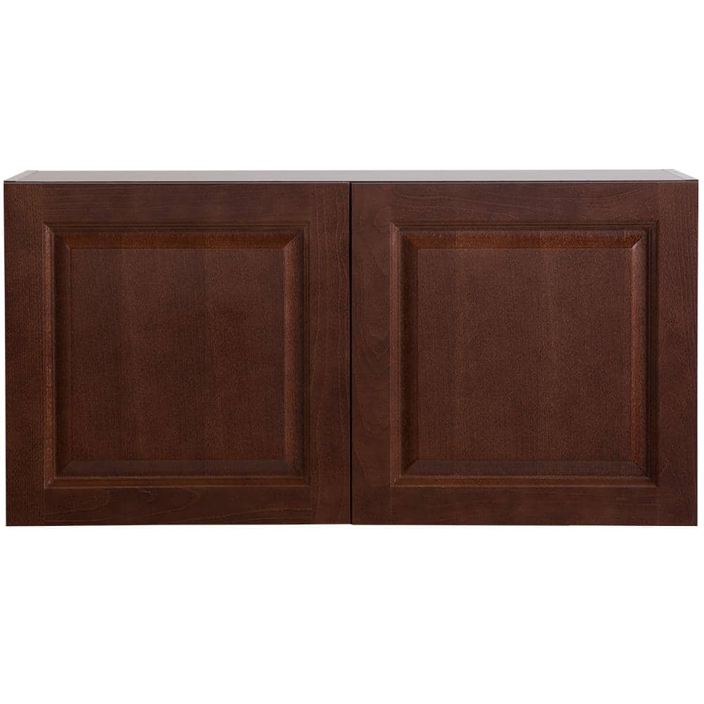 Hampton Bay Hampton Assembled 18x30x12 in. Wall Flex Kitchen Cabinet with Shelves and Dividers in Cognac Red