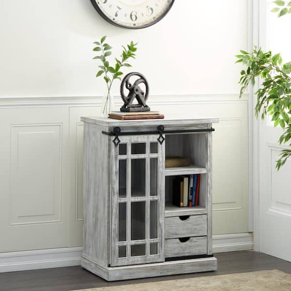 Litton Lane White Farmhouse Wood Cabinet
