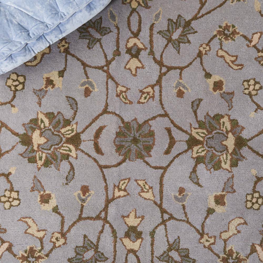 Elegant Heritage Gray Hand-Tufted Wool Rectangular Rug, 9' x 12'