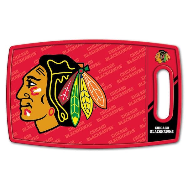 NHL Chicago Blackhawks Logo Series Cutting Board 9in x 0.5in- Rectangle- Manufactured Wood and polypropylene