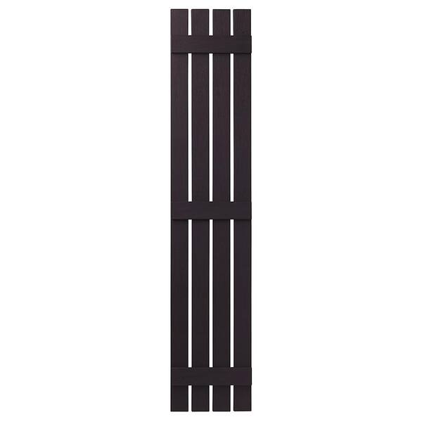 Ply Gem 16 in. x 81 in. Polypropylene 4 Board Open Board and Batten Shutters Pair in Dark Berry