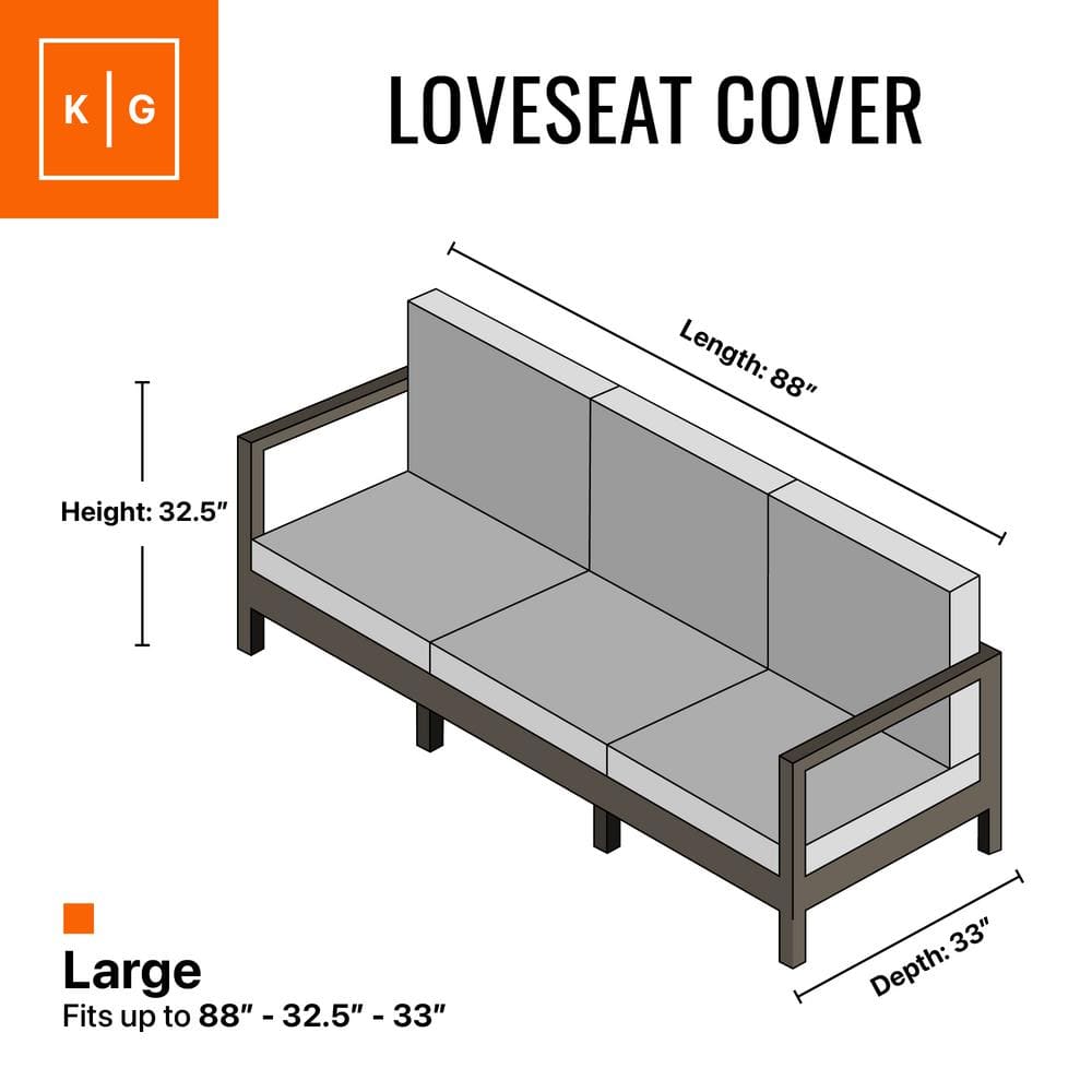 Gray Heavy-Duty Weatherproof Outdoor Sofa Cover with Drawstring Closure