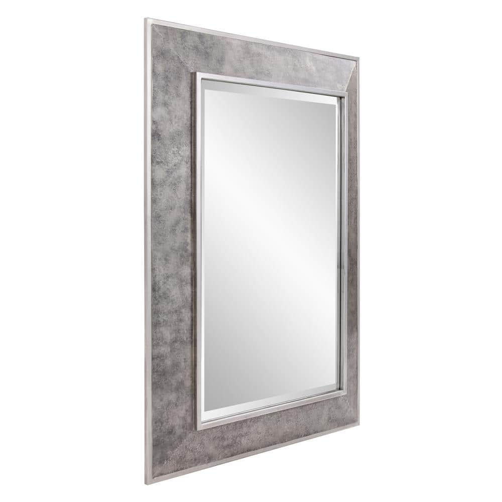 Corbin Industrial Rectangular Mirror in Textured Silver Finish