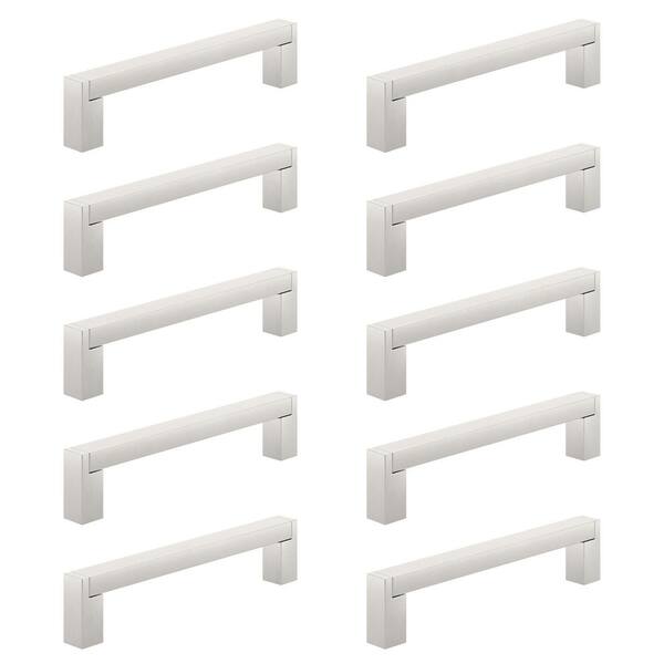 5 in. Center Satin Nickel Contemporary Cabinet Finger Pulls (10-Pack)