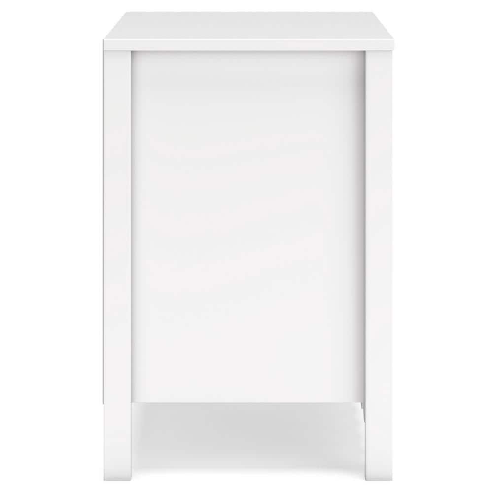 White Transitional 2-Drawer Scalloped Nightstand