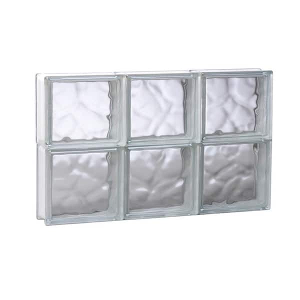 Clearly Secure 23.25 in. x 15.5 in. x 3.125 in. Frameless Wave Pattern Non-Vented Glass Block Window