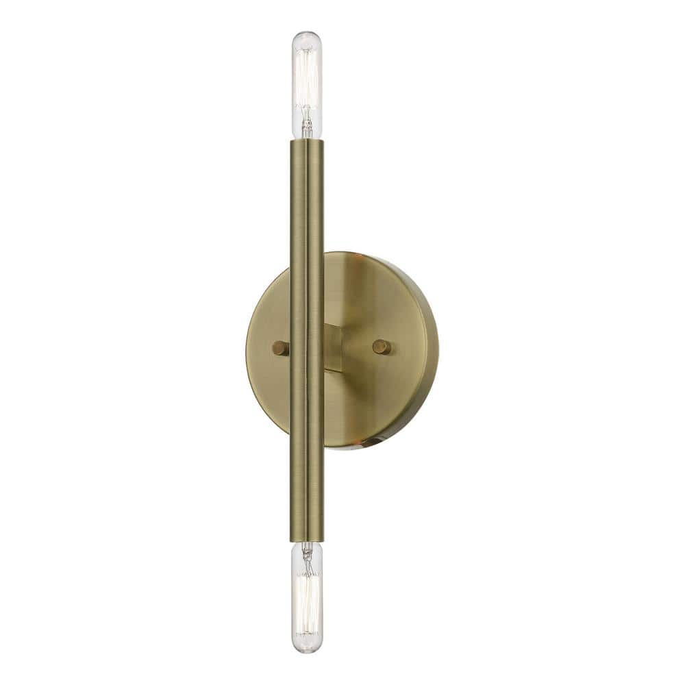 Copenhagen Elegance 2-Light Antique Brass Wall Sconce