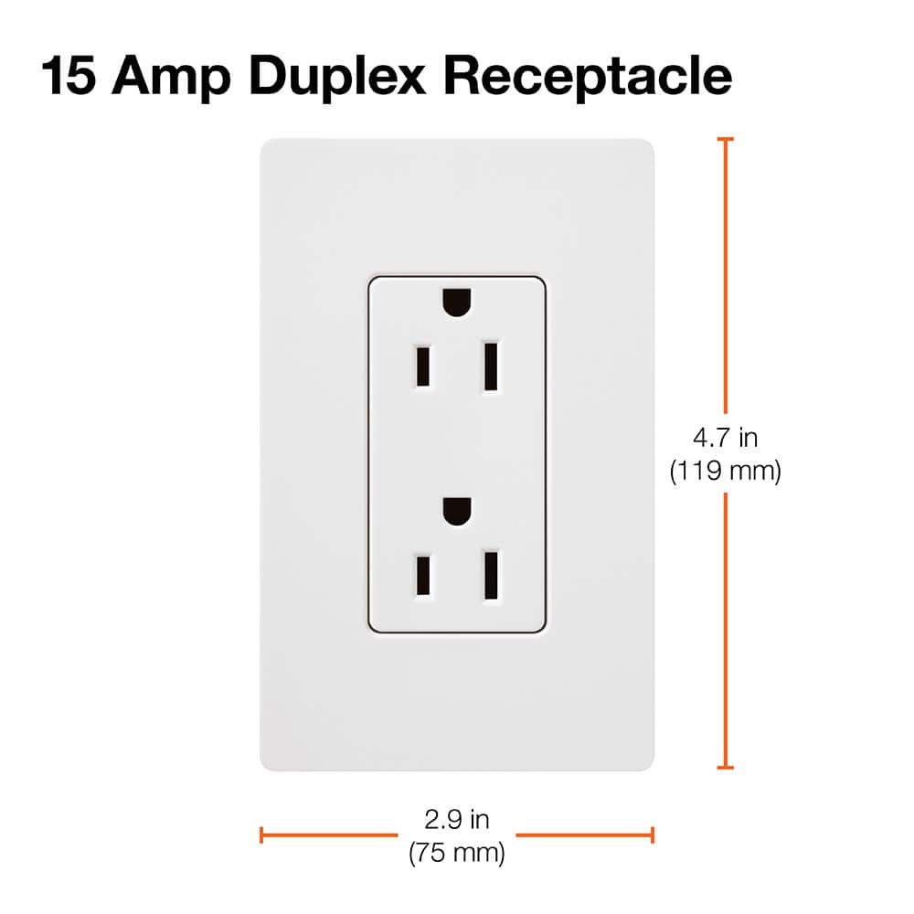 White Tamper Resistant Duplex Electrical Outlet