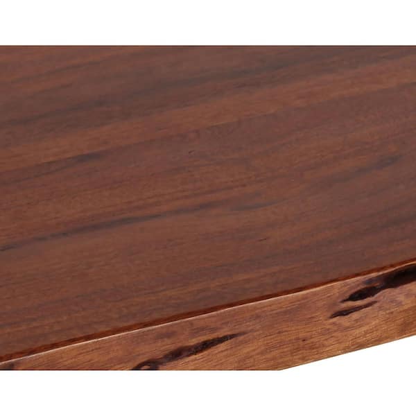 Rustic Live Edge Solid Teak Wood Floating Shelf With Hardware 47.25 