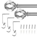 48 in. - 84 in. Telescoping 5/8 in. Single Curtain Rod Kit in Brushed Nickel with Cage Finials