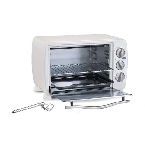 Elite Platinum 6-Slice White Toaster Oven Broiler