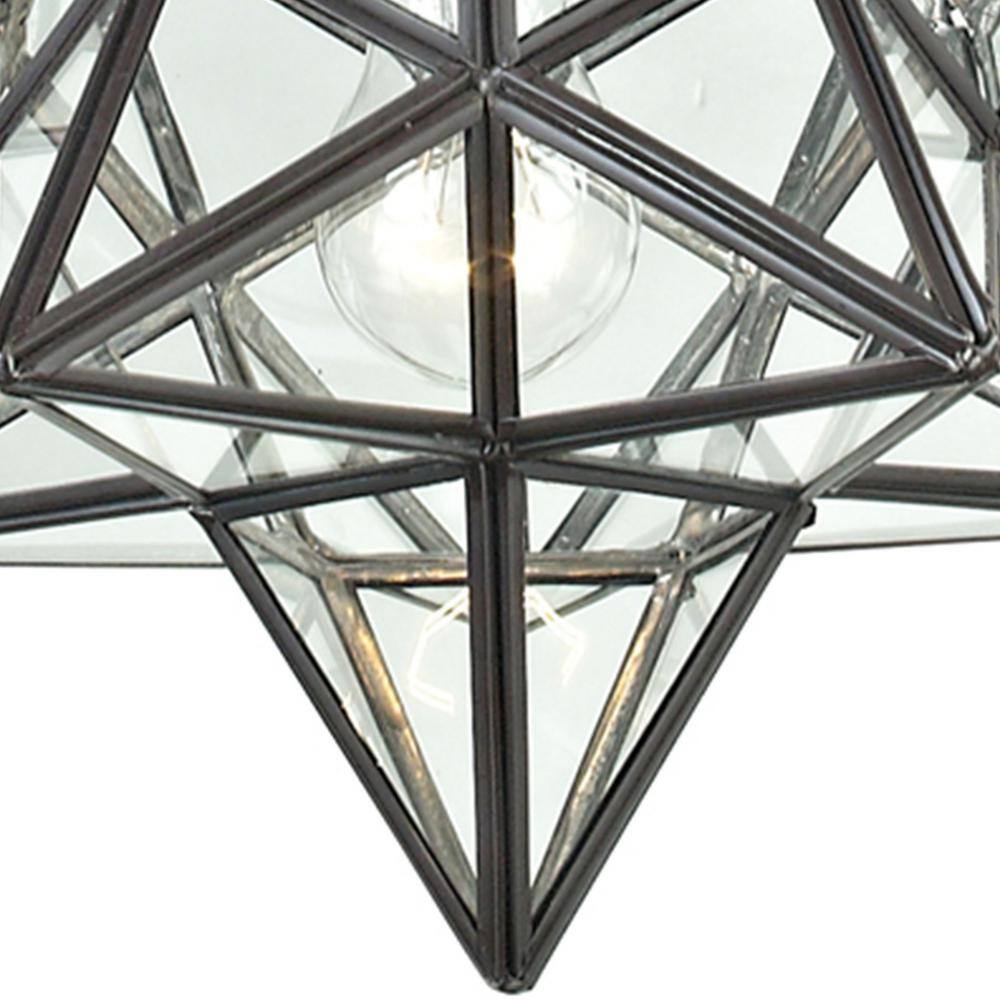 Bronze Star-Shaped Mini Pendant with Clear Glass