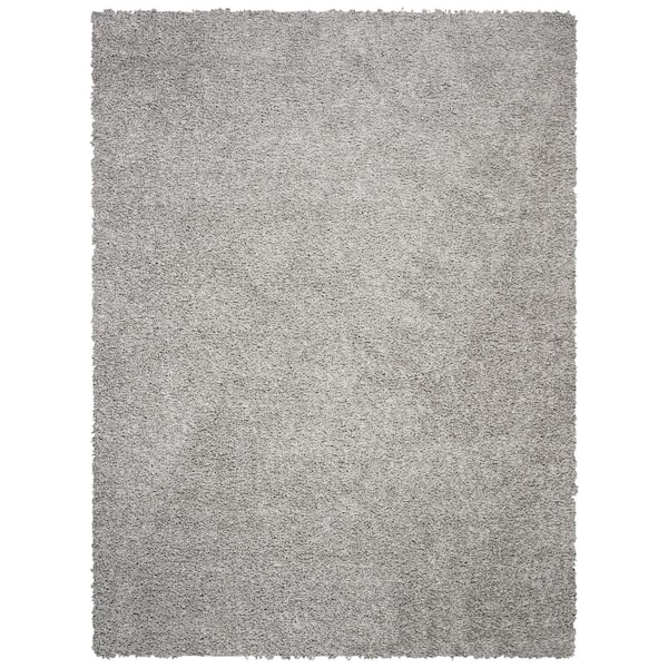 SAFAVIEH Primo Shag Light Gray 8 ft. x 10 ft. Solid Area Rug