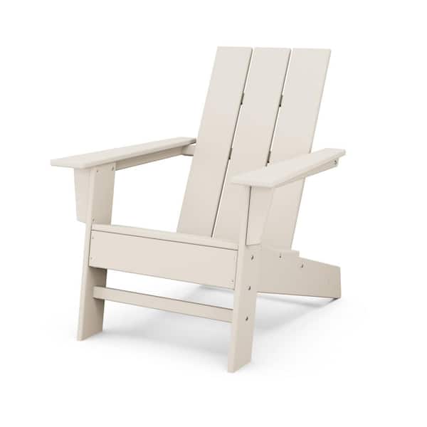 POLYWOOD Grant Park Sand HDPE Plastic Modern Adirondack Outdoor Chair