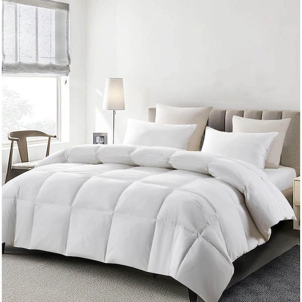 White Down/Feather Blend Cotton Comforter Twin Size Cotton Duvet Insert Comforter