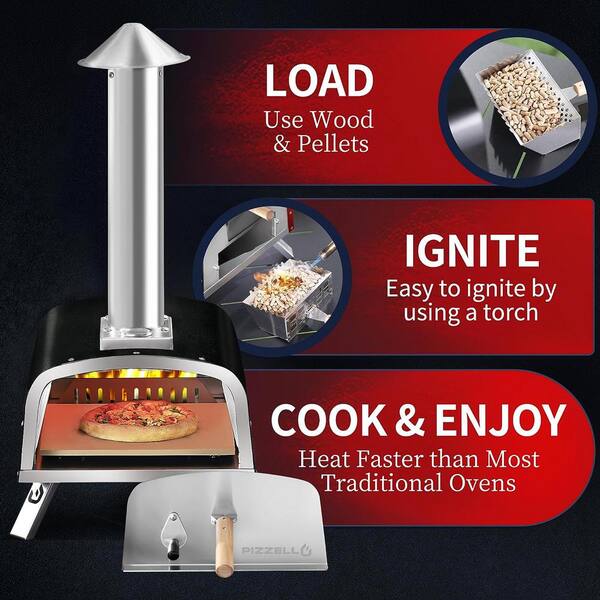 Pizzello Forte Gas Bundle - Outdoor Pizza Oven: Propane & Wood