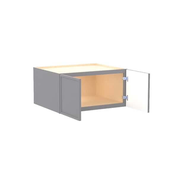 Franklin 30 in. W x 24 in. D x 15 in. H Assembled Plywood Wall Bridge Kitchen Cabinet in Veiled Gray with Soft Close