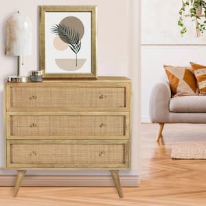Parkview Natural 3-Drawer Mango Wood Chest 33.5 in. W x 18 in. D x 31.5 in. H