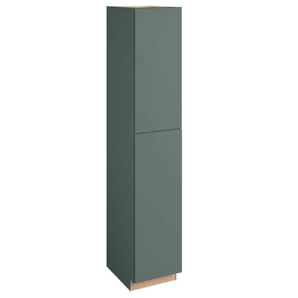 Hargrove 18 in. W x 24 in. D x 90 in. H Assembled Plywood Pantry Kitchen Cabinet in Verdant Green with Soft Close RH