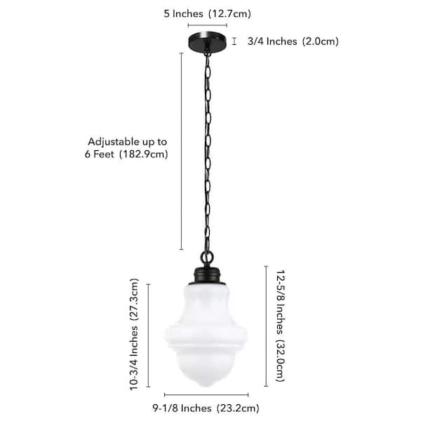 Meyer&Cross Annie 1-Light Blackened Bronze Pendant with White Milk Glass  Shade PD0501 - The Home Depot