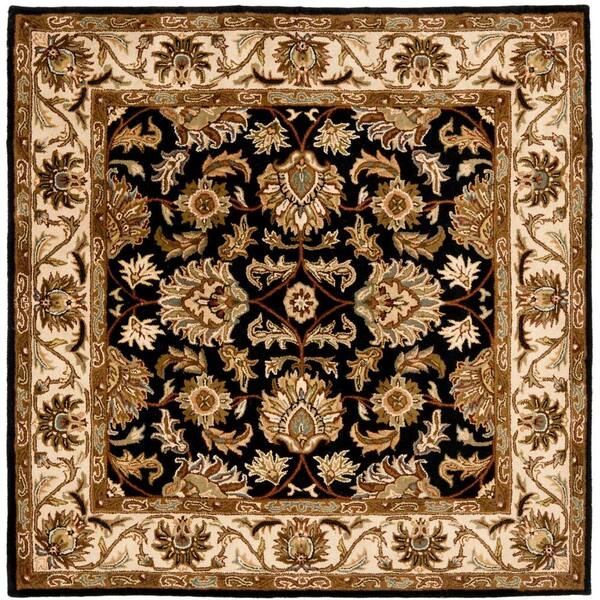 SAFAVIEH Heritage Black/Beige 4 ft. x 4 ft. Square Border Area Rug