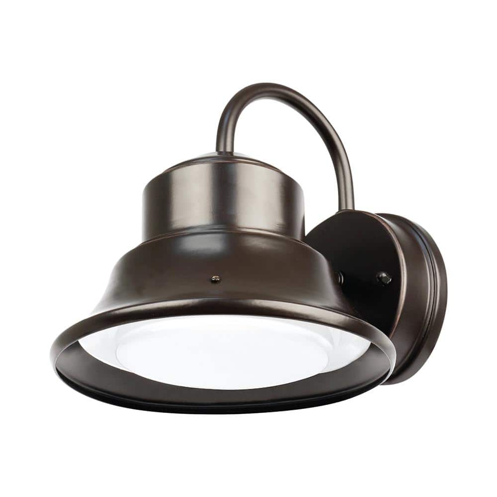 1000 Lumen Integrated LED Bronze Dusk to Dawn Bell Wall Light, 4000K