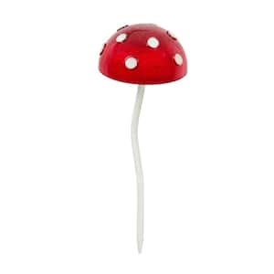 12.5 in. Glow in the Dark Mushroom Plant Pick, Red