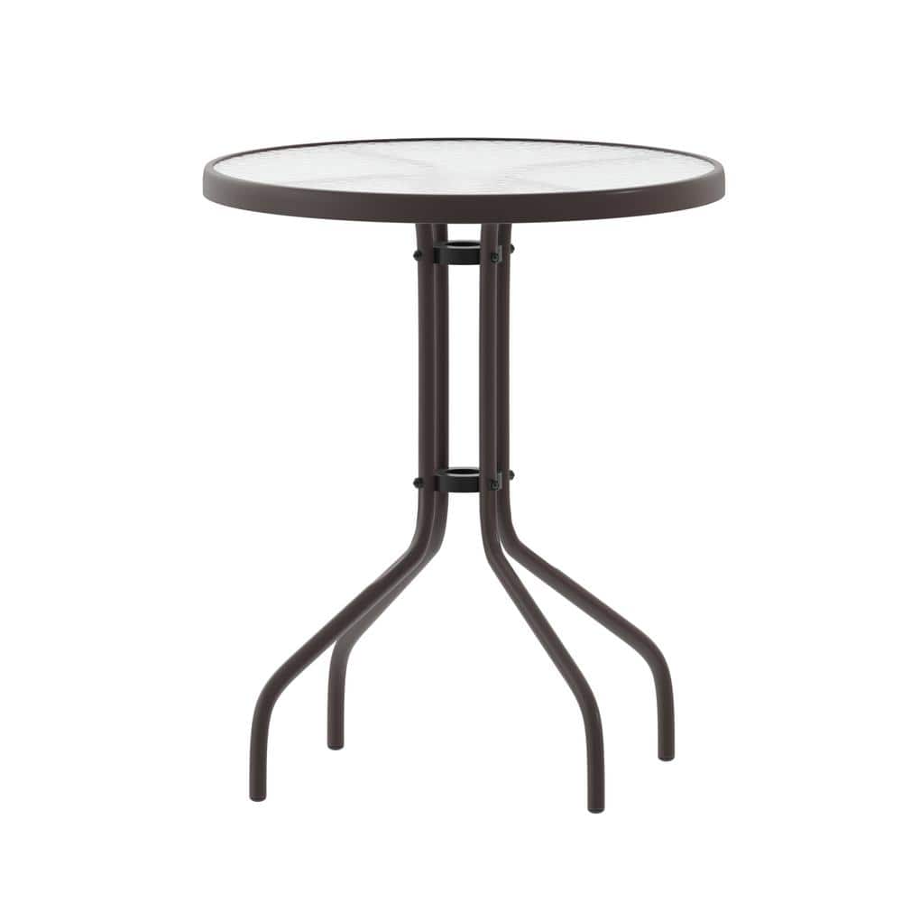 Brown Round Steel Outdoor Dining Table price history on PriceWatchPro