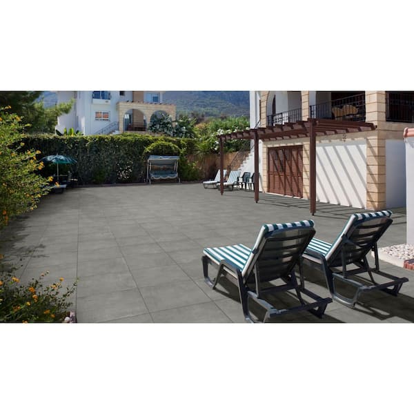 CODIAK 3.81 in. L x 3.81 in. W x 0.78 in. H Cement Gray Porcelain Paver Sample
