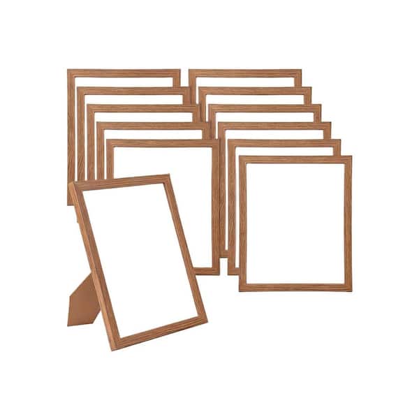 12 Pack 8 in. x 10 in. Brown Wood Collage Frame for Home and Wall Decor