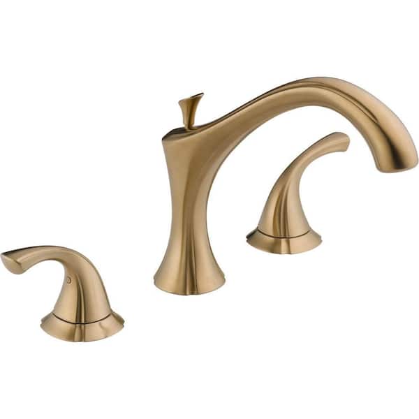 Delta Addison 2-Handle Deck-Mount Roman Tub Faucet Trim Kit Only in Champagne Bronze (Valve Not Included)