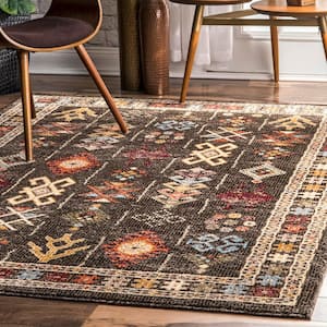 Wilma Transitional Tribal Brown 5 ft. x 8 ft. Area Rug