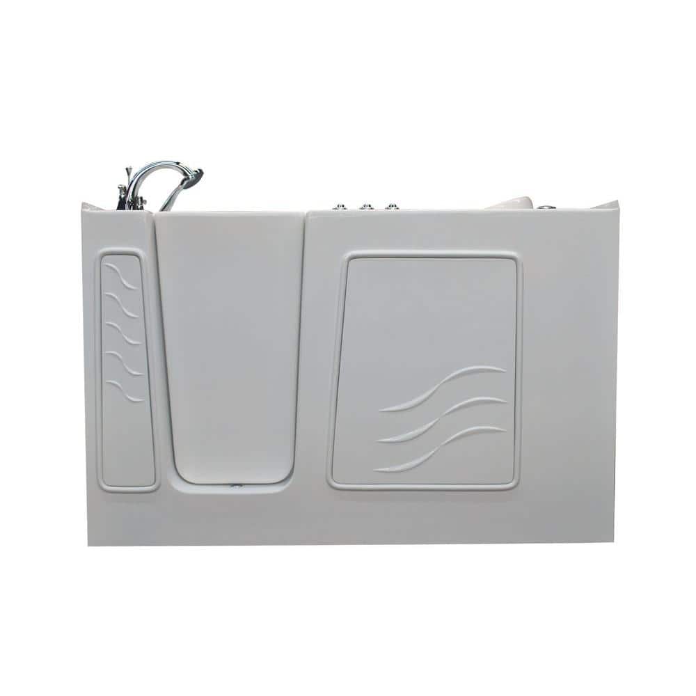 Tucson 60'' x 30'' White Fiberglass Walk-in Air Bathtub with Faucet