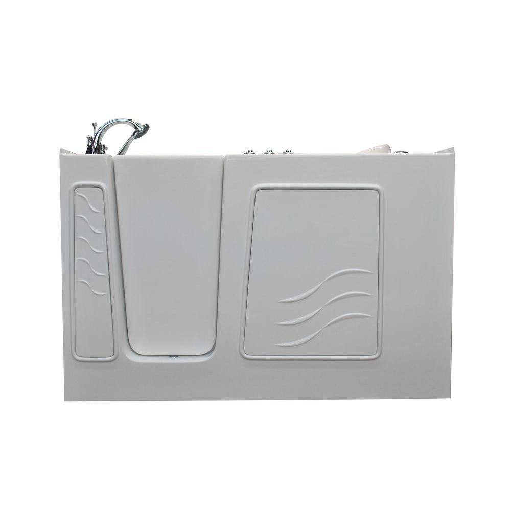 Tucson 60'' x 30'' White Fiberglass Walk-in Air Bathtub