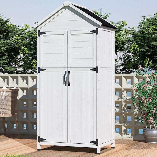 1.6 ft. W x 2.5 ft. D Wood Storage Shed with Double Doors in White (3.5 sq. ft. )
