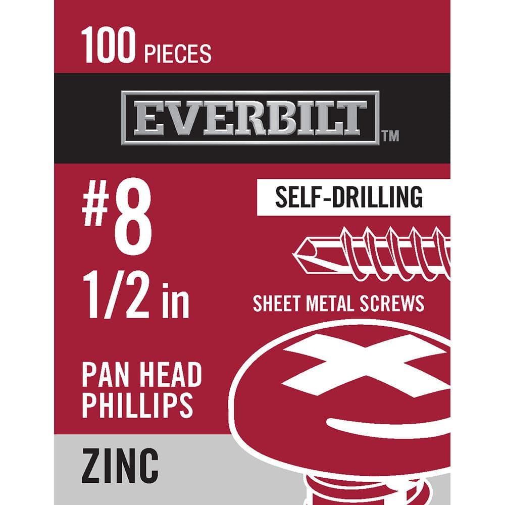 Everbilt #8 X 1/2 In. Phillips Pan Head Zinc Plated Sheet Metal Screw ...