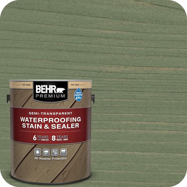 1 gal. #ST-132 Sea Foam Semi-Transparent Waterproofing Exterior Wood Stain and Sealer