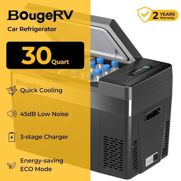 12-Volt Refrigerator 12-V Car Fridge 30 qt. Portable Freezer Compressor Cooler Compressor Freezer 12/24V DC 110~240V AC