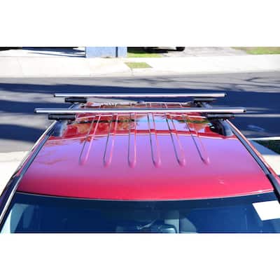 165 lbs. Capacity 45 in. Locking Aluminum Roof Bars for Vehicles with Raised Factory Rood Rails
