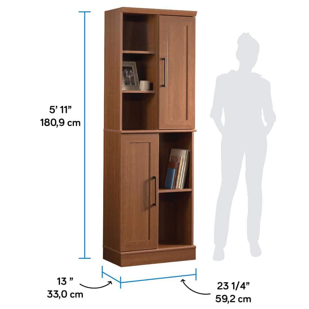Sienna Oak Adjustable Shelving Tall Storage Cabinet