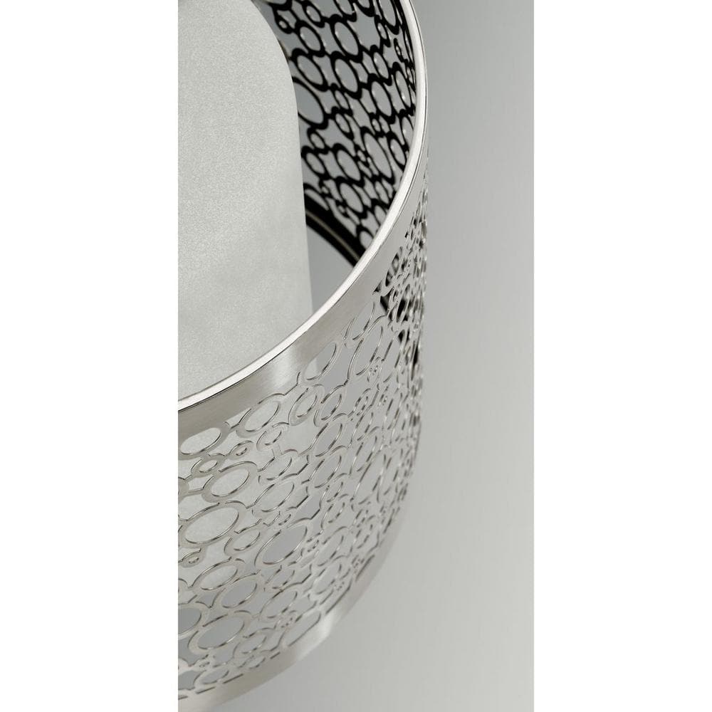 Brushed Nickel LED Flush Mount with Etched Parchment Glass Shade