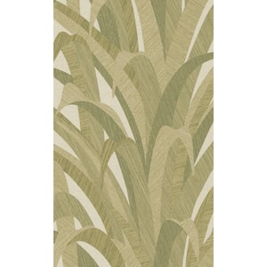 Green All Over Bamboo Leaves Printed Non-Woven Paper Non-Pasted Textured Wallpaper 57 sq. ft.