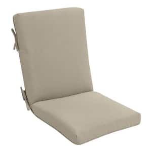 21 in. x 20 in. One Piece High Back Outdoor Dining Chair Cushion in Putty