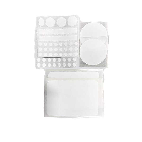 (2) 5in x 7in (8) 1.5in x 1.5in, (48) .5in x .5in (4) .5in x 5.5in. Self-Adhesive Vinyl Siding and Fence Patch Combo Kit